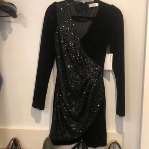 Bailey 44 velvet and sequins long sleeve dress. XS. NWT.